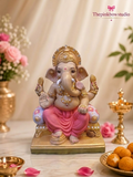 Royal Pink Dhoti Ganpati Murti