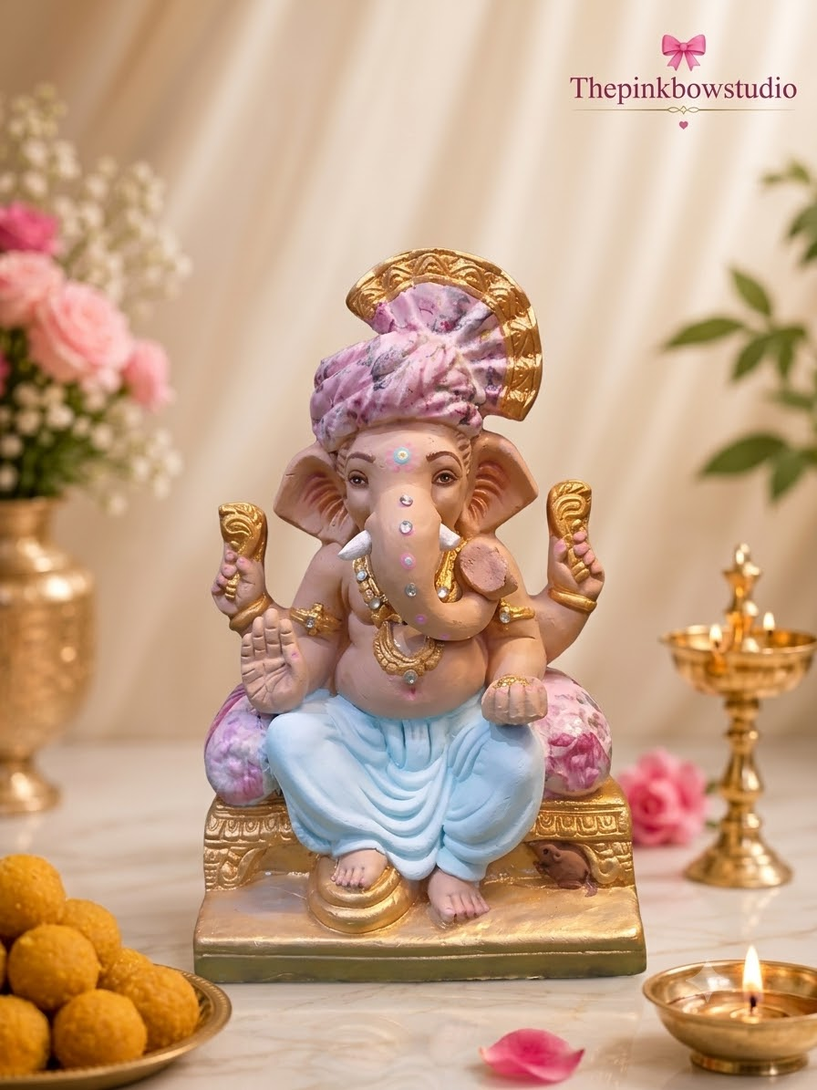 Handcrafted Pastel Ganpati Bappa Idol