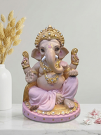 Elegant Golden Throne Ganpati Idol
