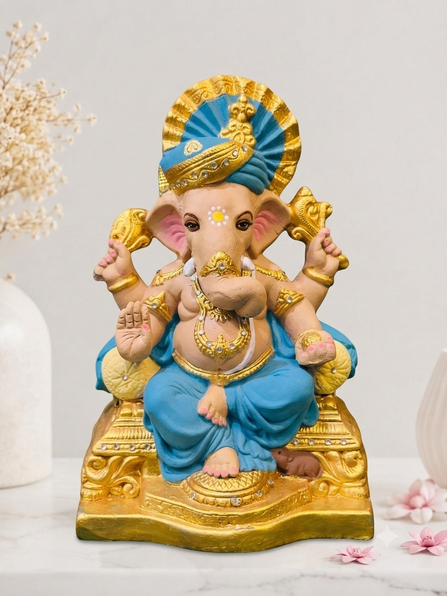 Rich Golden Throne Pheta Ganpati