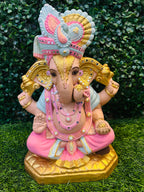 Pastel Ganesha Murti with Ornate Turban