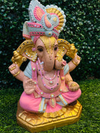 Pastel Ganesha Murti with Ornate Turban