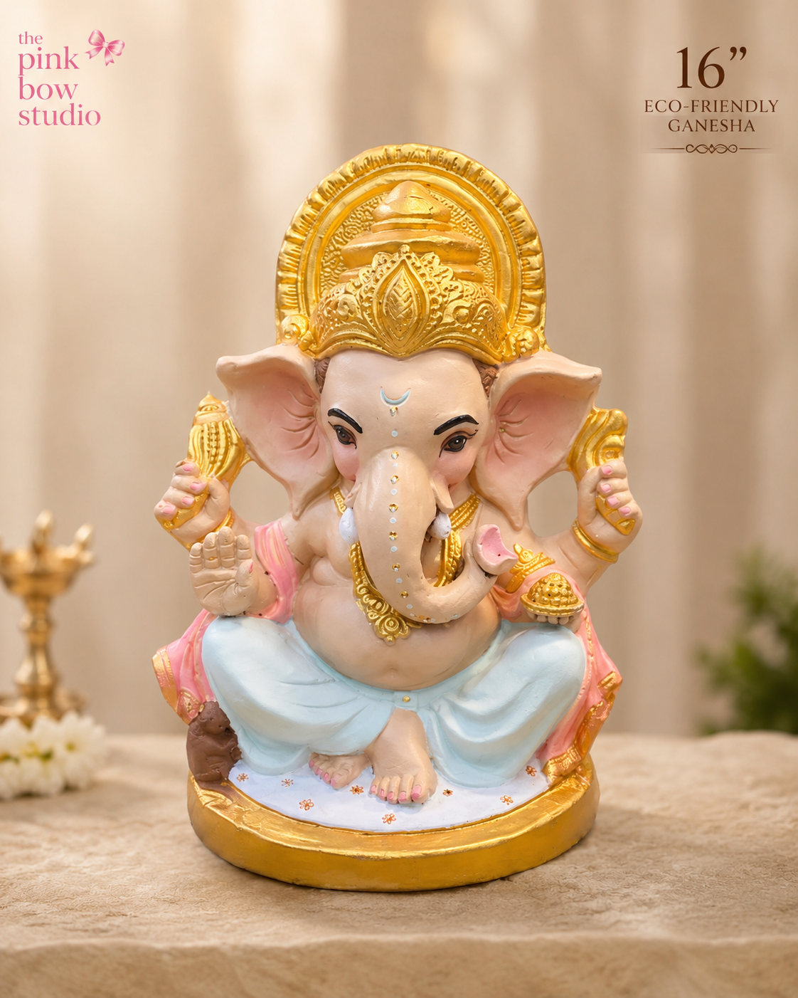 Pastel & Gold Eco-Friendly Ganesha Idol