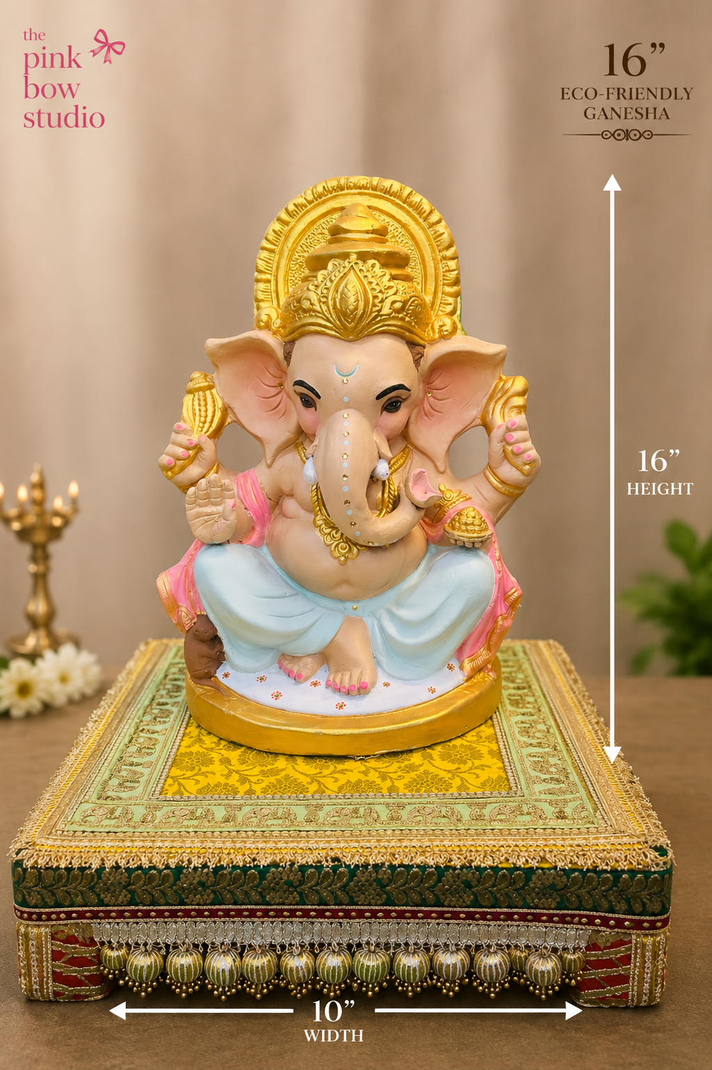 Pastel & Gold Eco-Friendly Ganesha Idol