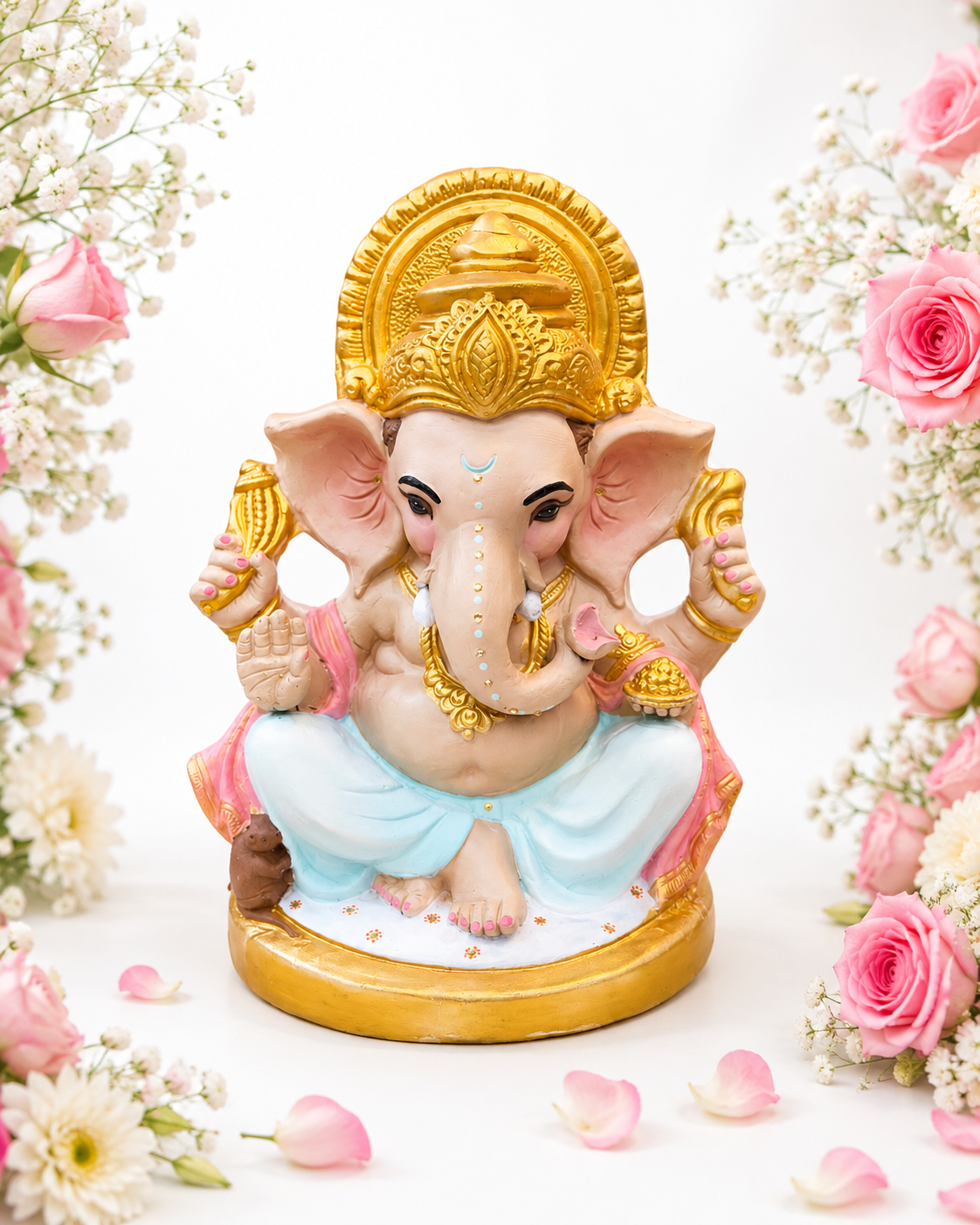 Pastel & Gold Eco-Friendly Ganesha Idol