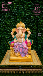 Floral Pink Dhoti Eco friendly Ganesha