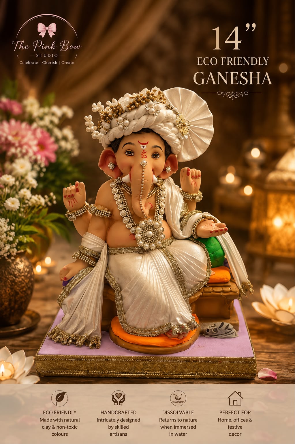 14 INCH Mangala Eco-Friendly Ganpati | Plant-A-Ganesha
