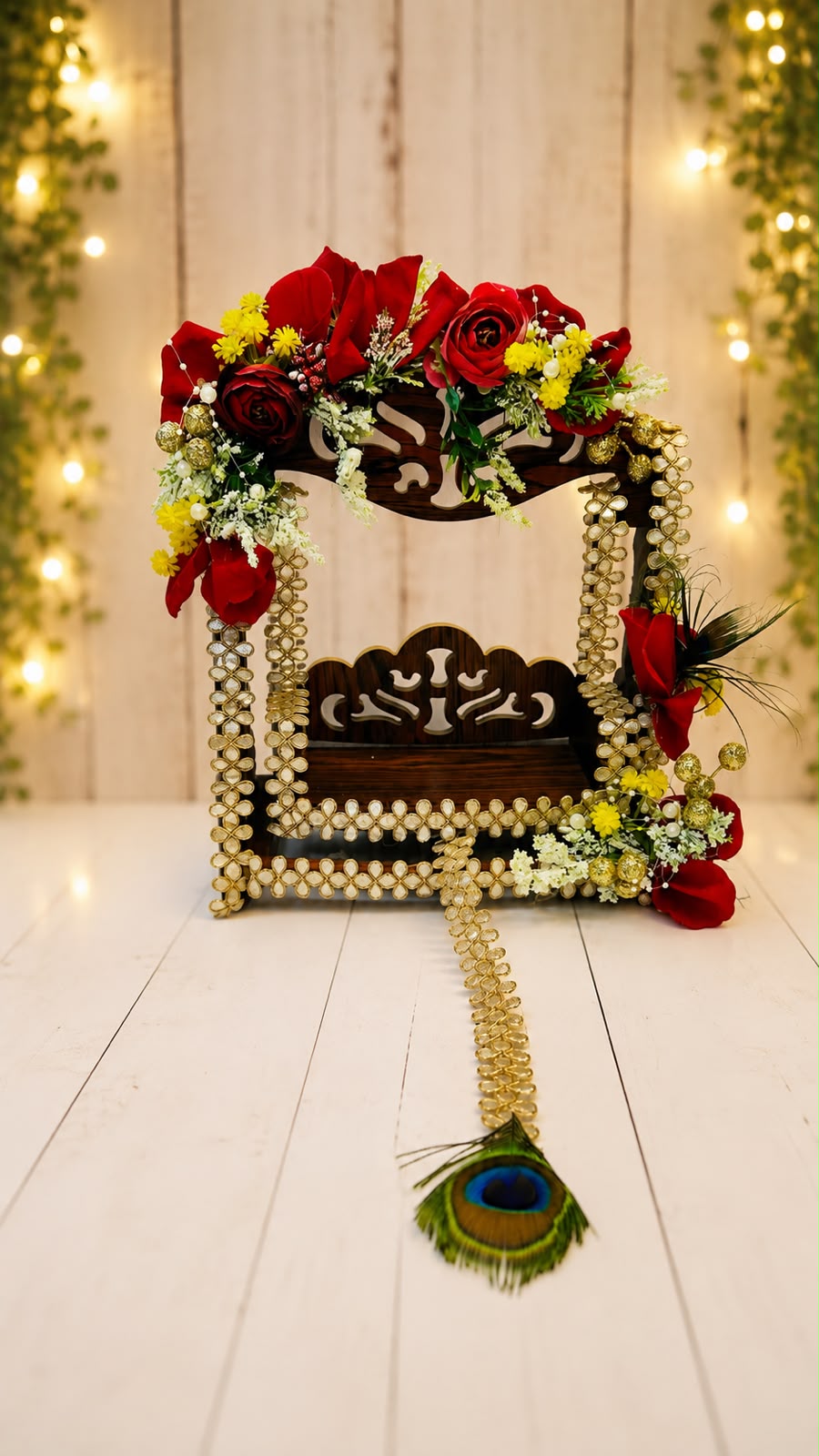 Wooden Laddu Gopal Jhula
