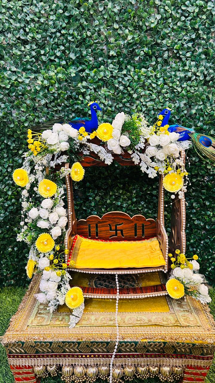 Peacock Design Laddu Gopal Jhula | Krishna Ji Decorative Swing