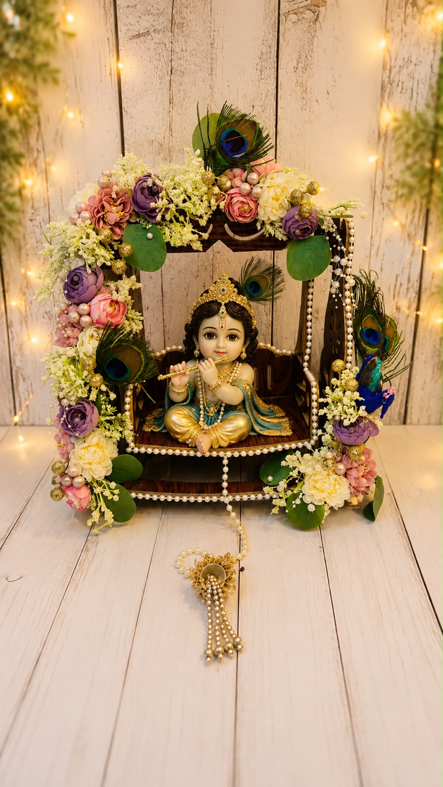 Wooden Laddu Gopal Jhula
