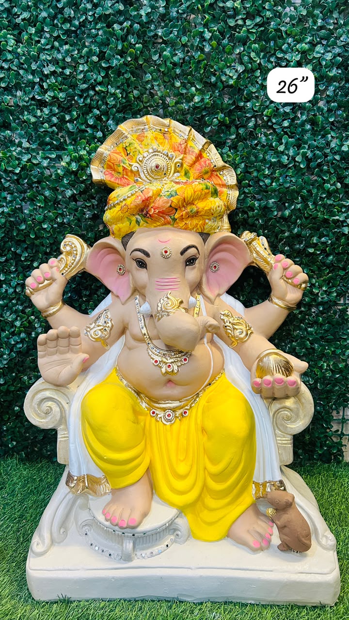 26 Inch Eco-Friendly Ganesh Idol | Plant-A-Ganesha | Sustainable Ganpati Murti