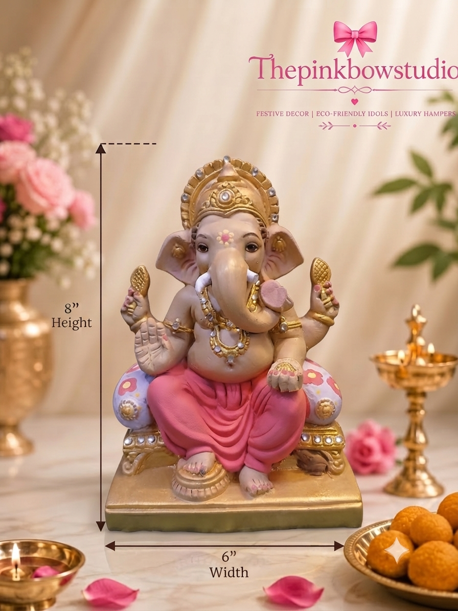 Royal Pink Dhoti Ganpati Murti