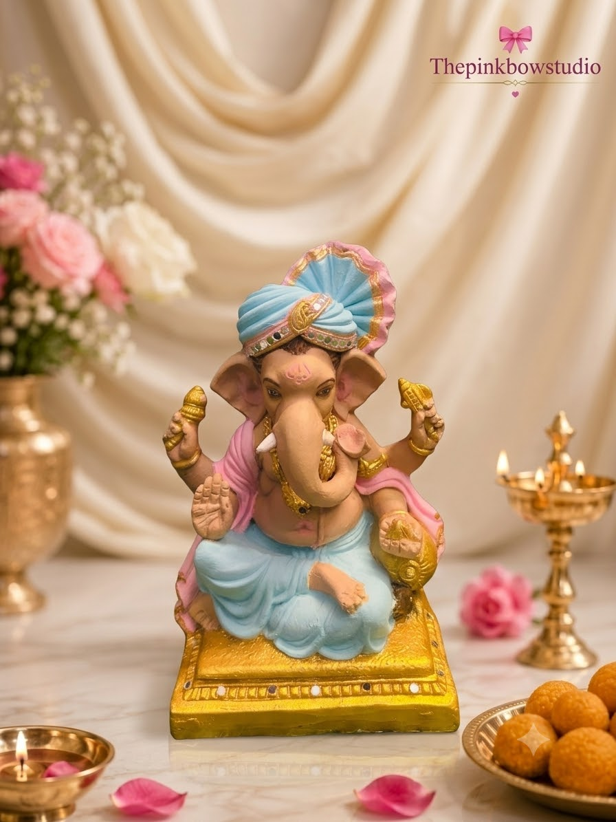 Serene Ganesha on Golden Pedestal
