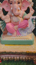 20 Inch Hand-Painted Eco-Friendly Plant Ganesha | Handmade Decorative Ganesh Idol
