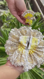 Beautiful Laddu Gopal Posak | Gota Yellow Dress with Yellow Pagri | Size 1-2