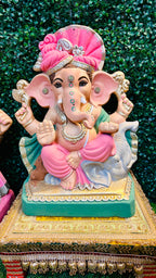 20 Inch Hand-Painted Eco-Friendly Plant Ganesha | Handmade Decorative Ganesh Idol